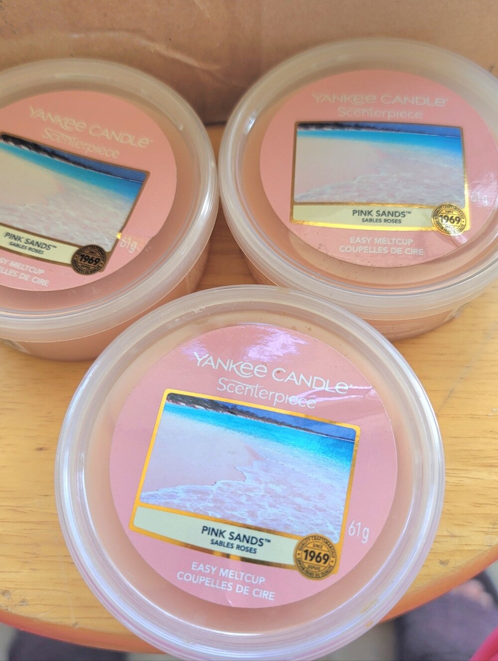 NWOT. Yankee Candle Pink Sands Scenterpiece Wax Easy MeltCups.